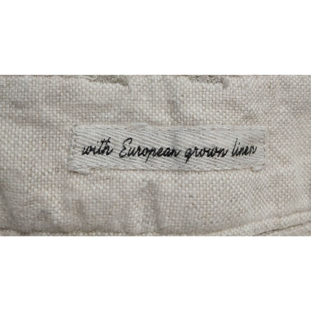 Zara mens 34 European linen pants oatmeal beige tapered leg quiet luxury - Picture 2 of 8